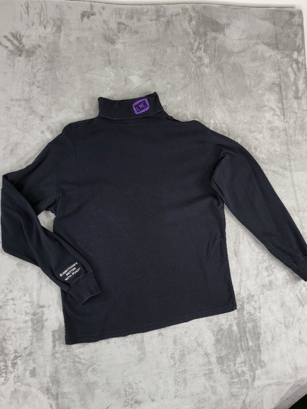 Meister Women’s Black Turtleneck L/G Embroidered LWC Logo Cotton Long Sleeve Top